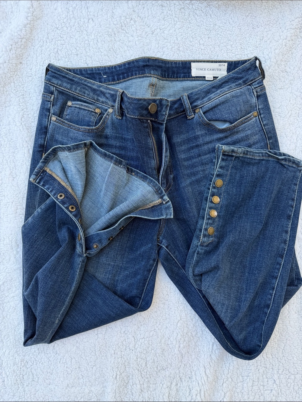 Two by Vince Camuto Dark Indigo Skinny Jeans with Button Fly